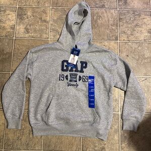 GAP Heather Gray kids Hoodie with Navy Print